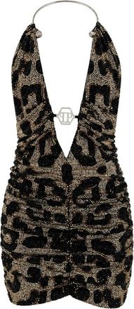 Philipp Plein Korte Jurk - Dames - Feestkleedjes - Zwart - XL - Kleedjes