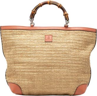 Gucci Pre-owned Gucci Raffia Bamboo Childrens Tote Ladies 2ZCGNX4YMZFH6216
