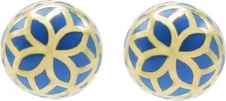 Georgina Jewelry Womens Signature Flower Sphere Earrings In Blue Cobalt