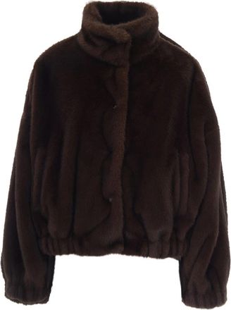 Max Mara Jassen van imitatiebont & shearling - Dames - Jassen - Bruin - S - Polyester - Jassen