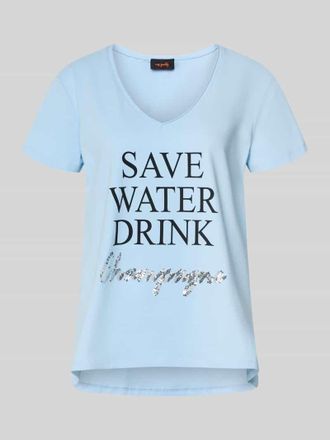 Miss Goodlife T-Shirt mit Statement-Print in Hellblau, Größe XL