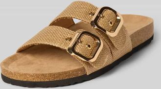 Only Pantoletten in Weboptik Modell MAXI-16 RAFFIA in Beige, Gr&ouml;&szlig;e 36