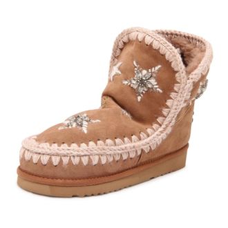 Mou Winter Boots, female, Beige, Size: 10 US Eskimo 18 Wool Stars & Rhinestones