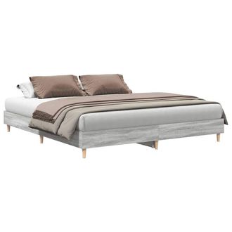 Berkfield Home Bed Frame No Mattress Grey Sonoma 200x200 cm Engineered Wood