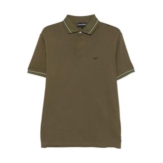 Emporio Armani Logo Katoenen Poloshirt - Heren - Polos - Groen - L - Katoen - Tops