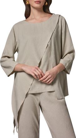 DKNY Overlap Wrap Front Top in Sandstone at Nordstrom, Size X-Large