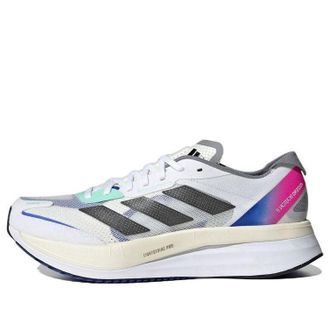 adidas Adizero Boston 11 White Lucid Blue Fuchsia HQ3693