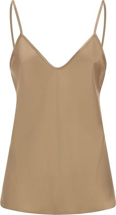 Max Mara Msecomma - Top Camisola De Sat&eacute;n Fluido Con Tirantes Finos