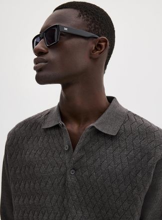 Le 31 Mens Basketweave Polo Shirt