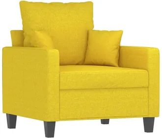 vidaXL Sillón de tela amarillo claro 60 cm vidaXL