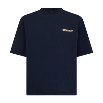 Dsquared2 Loose Fit T-Shirt - Heren - Tops - Blauw - Maat: M Katoen