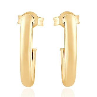 Pompeii3 14k Yellow Gold 3mm Small Womens Hoop Earrings.5 Tall 1 grams
