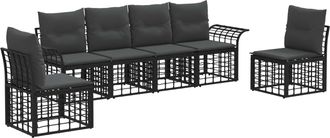 vidaXL Conjunto De Sof&aacute;s De Exterior 6 Uds. Negro Y Gris Oscuro Vidaxl