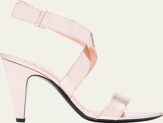Alaia 90mm Patent Metallic Leather Sandals