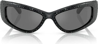 Swarovski 60mm Irregular Sunglasses in Black at Nordstrom