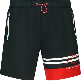 Karl Lagerfeld Strandkleding Rue Street Kleurblok Logo Zwarte Zwemshorts