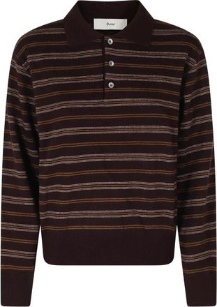 Dunst Geknoopt Gestreept Sweater - Dames - Polos - Bruin - XS - Wol - Tops