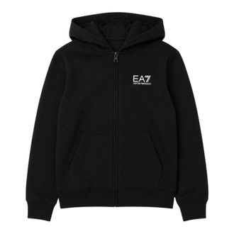 Emporio Armani Hooded Sweatshirt - male - Emporio Armani - Kids Sweatshirts - Black - 12 Y - Kids