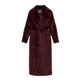 Max Mara Jassen, Dames, Rood, S, Wol, Faux Fur Shearling Jassen