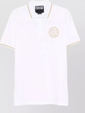 Versace Jeans Couture cotton polo shirt ribbed collar short sleeves