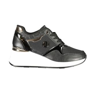 Laura Biagiotti Schoenen, Dames, Zwart, 38 EU, Geborduurde Sneaker met Verwijderbare Binnenzool
