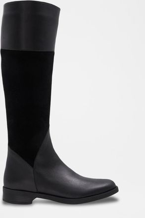 Aquatalia Regina Mixed Leather Riding Boots