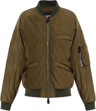 Dsquared2 Insulated Bomber Jacket - Dames - Bomber jackets - Groen - XS - Leer - Jassen