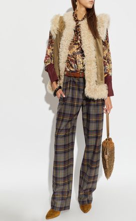 Etro Leather Vest, Womens, Beige