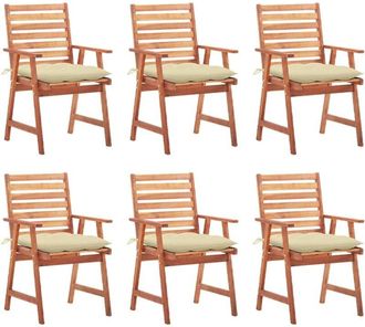 vidaXL Vidaxl - Sillas Comedor De Jard&iacute;n Y Cojines 6 Uds Madera Maciza Acacia