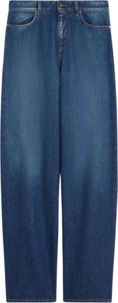 Max Mara Denim Baggy Jeans - Dames - Loose Fit Jeans - Blauw - XS - Denim - Jeans