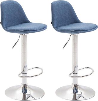 Clp Set 2 sgabelli kiel in tessuto blu