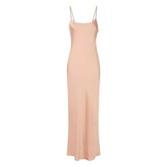 Elisabetta Franchi Gowns, female, Pink, Size: M Red Carpet Dress in Satin with Jewel Details