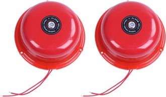 OEM 2 Timbres El&eacute;ctricos Redondos De 100 Mm (4 Pulgadas) De Di&aacute;metro, Para Alarmas Contra Incendios Escolares, De 220 V Ca, Color Rojo