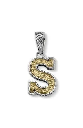 Samuel B. Two-Tone Initial Pendant in Silver/gold S at Nordstrom Rack
