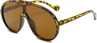 Generic Trendy Men And Women Large Frame Outdoor Commuter Sunglasses Sports(Brown)