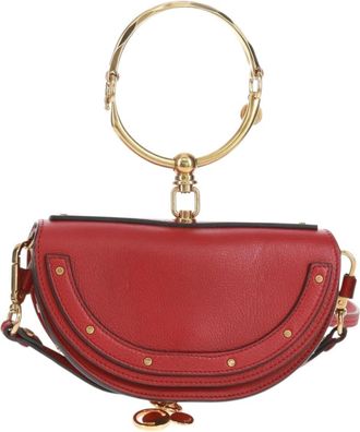 Chlo&eacute; Nile Minaudi&egrave;re Leather Red Leather Handbag (Pre-Owned)