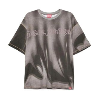 Diesel Tie-Dye Graphic T-Shirt - Heren - T-shirts - Grijs - M - Tops