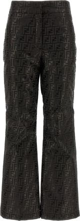 Fendi Brown High Waisted Logo Pants