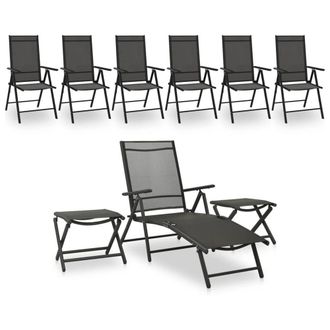 Berkfield Home 9 Piece Garden Lounge Set Black & Anthracite