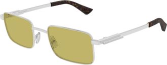 Bottega Veneta Klassieke Rechthoekige Zonnebril - unisex - Zonnebrillen - Grijs - 53 MM - Accessoires