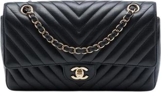 Chanel Pre-owned Vintage Quilted Flap Shoulder Bag - Dames - Vintage Schoudertas - Zwart - ONE Size - Leer - Vintage