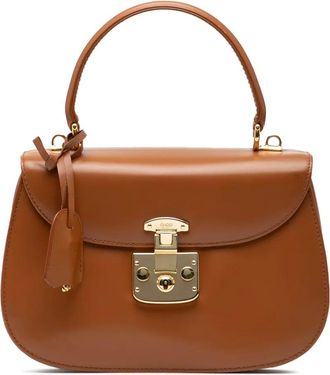 Gucci 20th Century Smooth Calfskin Lady Lock satchel - Marrone