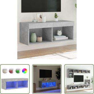 vidaXL Luci LED - Mobile Porta TV con Luci LED Grigio Cemento 80x30x30 cm