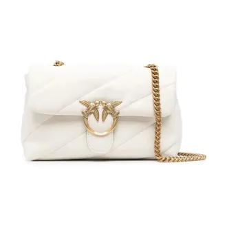 Pinko Pinko, Tassen, Dames, Wit, ONE Size, Leer, Love Puff Classic Schoudertas