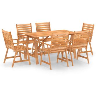vidaXL Juego De Comedor Para Jard&iacute;n 7 Piezas Madera Maciza De Acacia Vidaxl