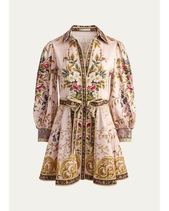 Alice & Olivia Lucy Long-Sleeve Mini Shirtdress