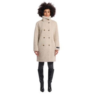 Rino&Pelle Teddy Coat Ena.7002512 Mid Lang Stijl - Dames - Mantels - Beige - Maat: 2XL