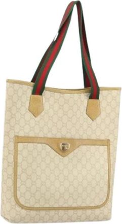 Gucci Pre-owned Tote Bags, female, White, Size: ONE SIZE Pre-owned Vintage Tote Bag