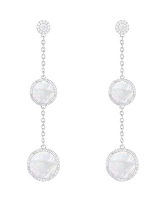 Splendid Pearls Pearl Cz Dangle Earrings