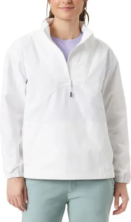 G.H. Bass & Co. Bass Outdoor Jacket Womens Bright White Ripstop Stow-able Half-Zip FTS355